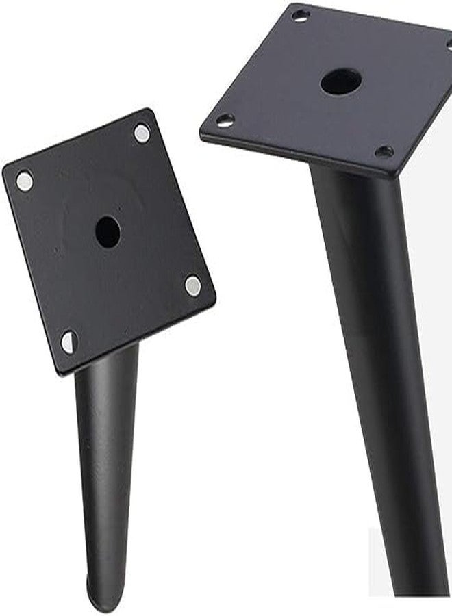 Ventuos_Set of 04 Round Inclined Sleek Tapered Chair Legs Sofa Table Legs Furniture Legs Tool_ Inclined, with Mounting Screws (16", Black) - Image 4